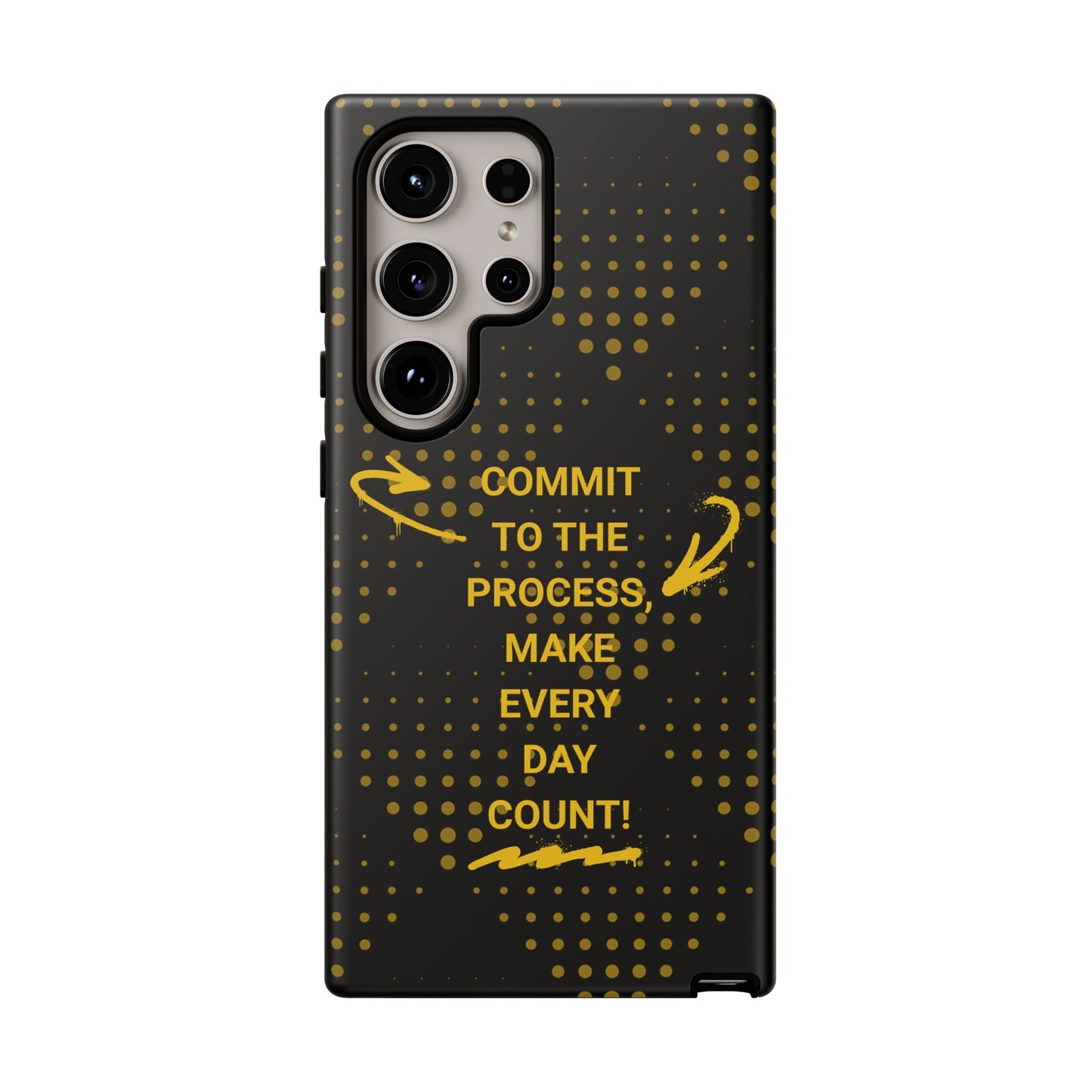 Motivational Phone Case - "Commit to the Process, Make Every Day Count!"