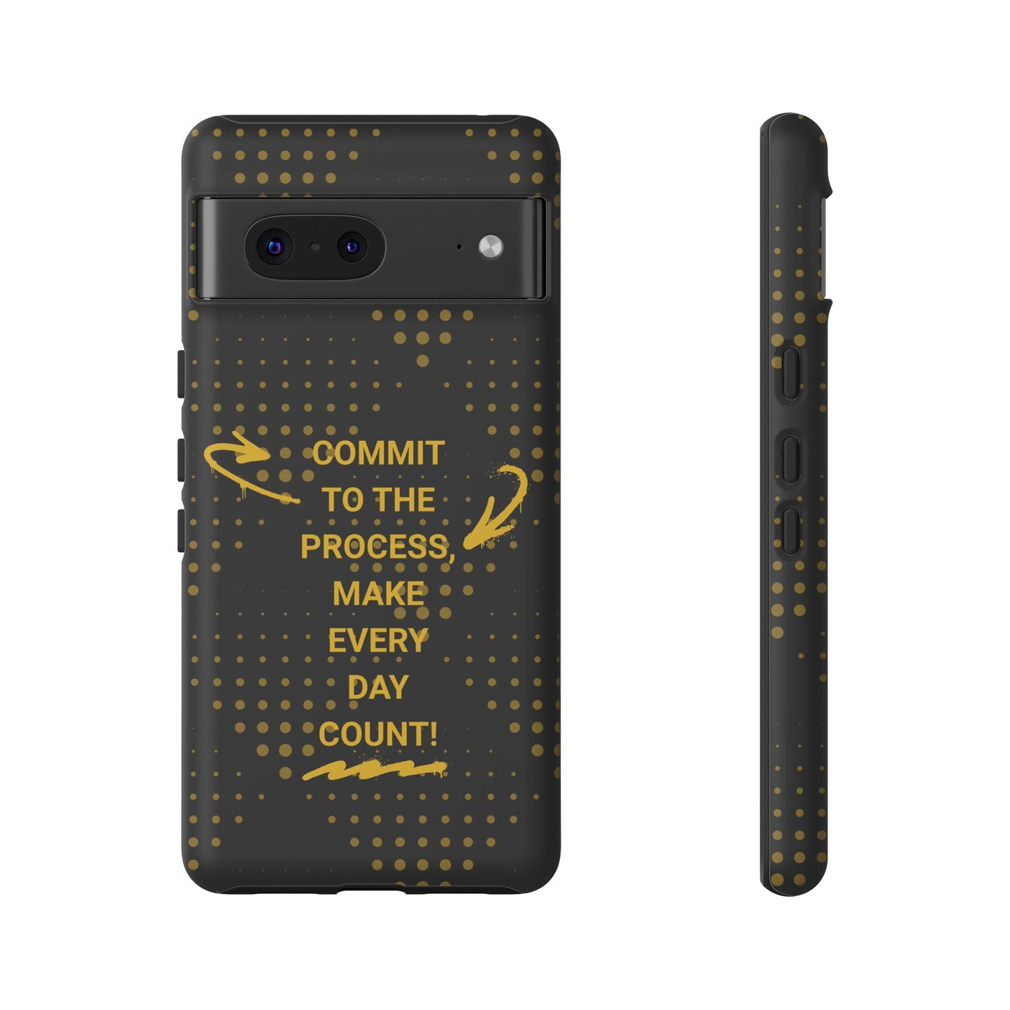 Motivational Phone Case - "Commit to the Process, Make Every Day Count!"