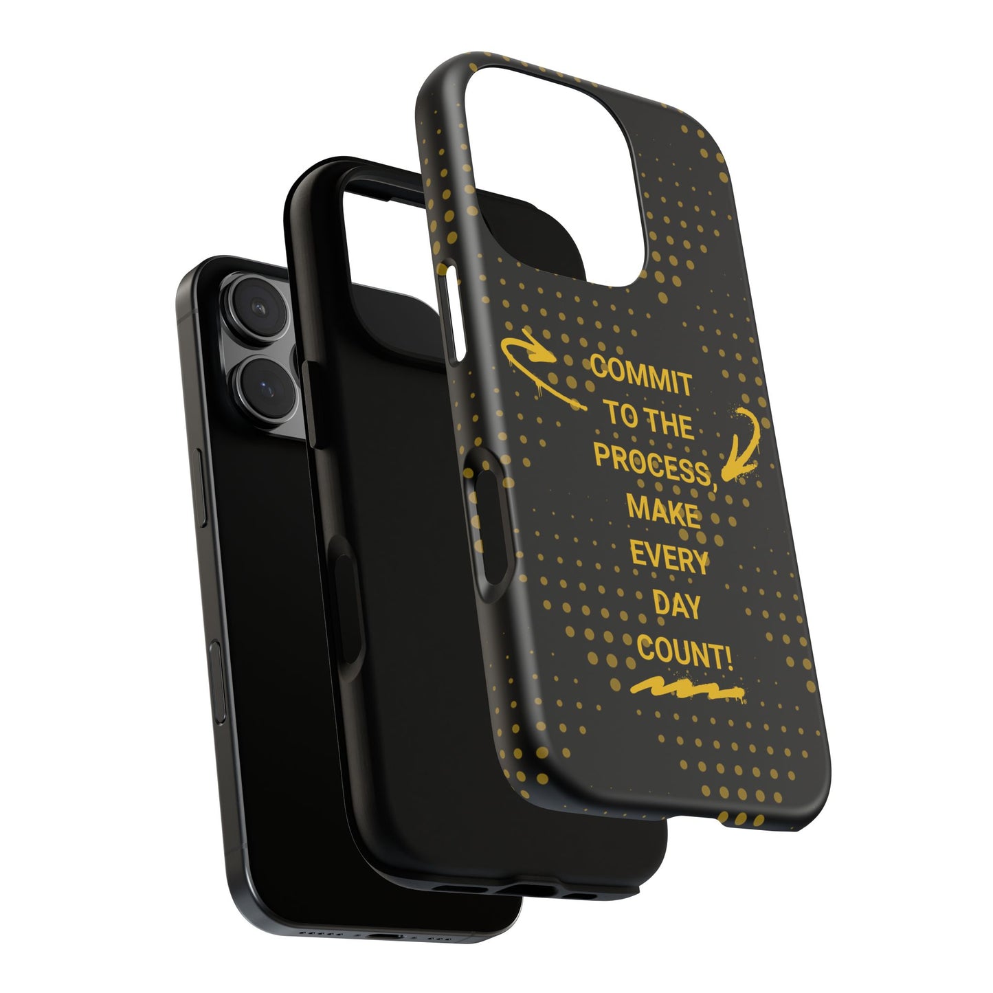 Motivational Phone Case - "Commit to the Process, Make Every Day Count!"