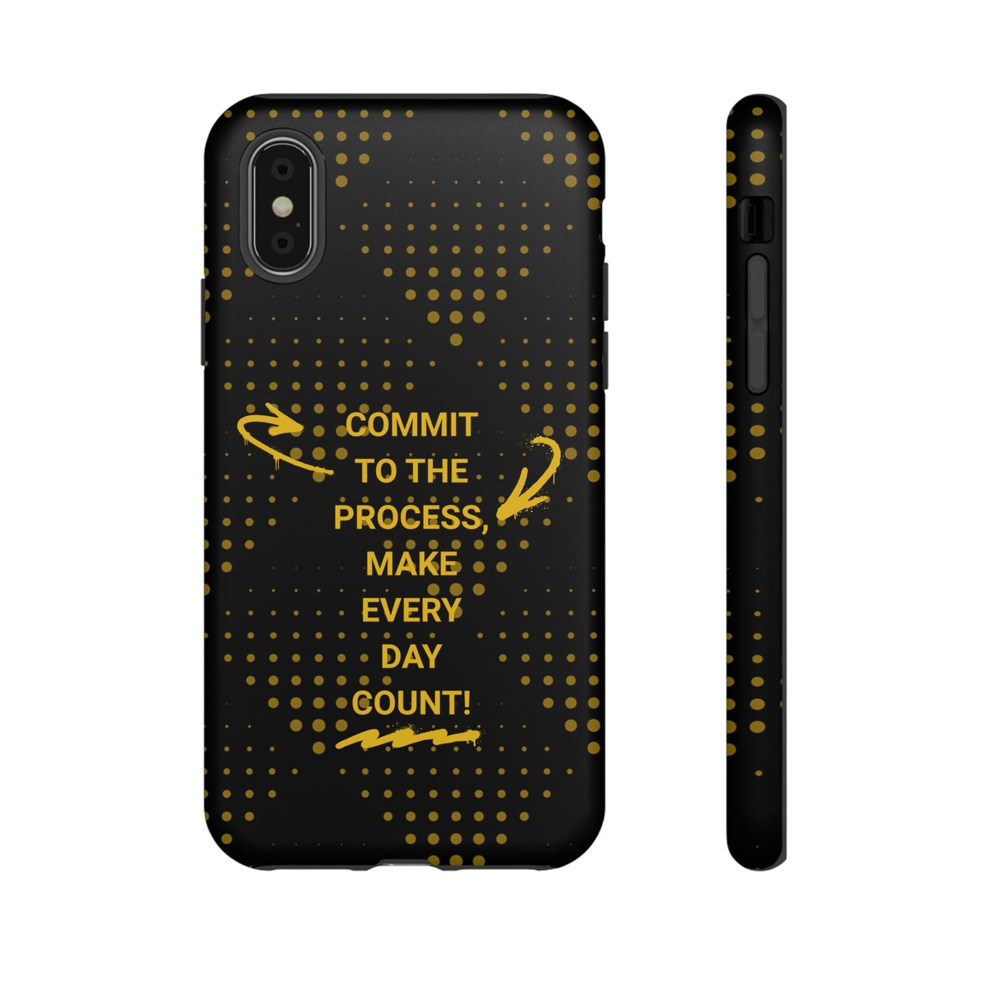 Motivational Phone Case - "Commit to the Process, Make Every Day Count!"