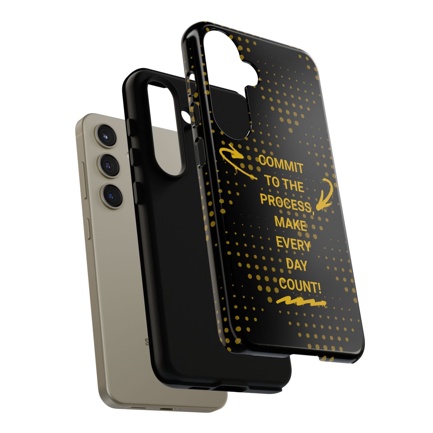 Motivational Phone Case - "Commit to the Process, Make Every Day Count!"