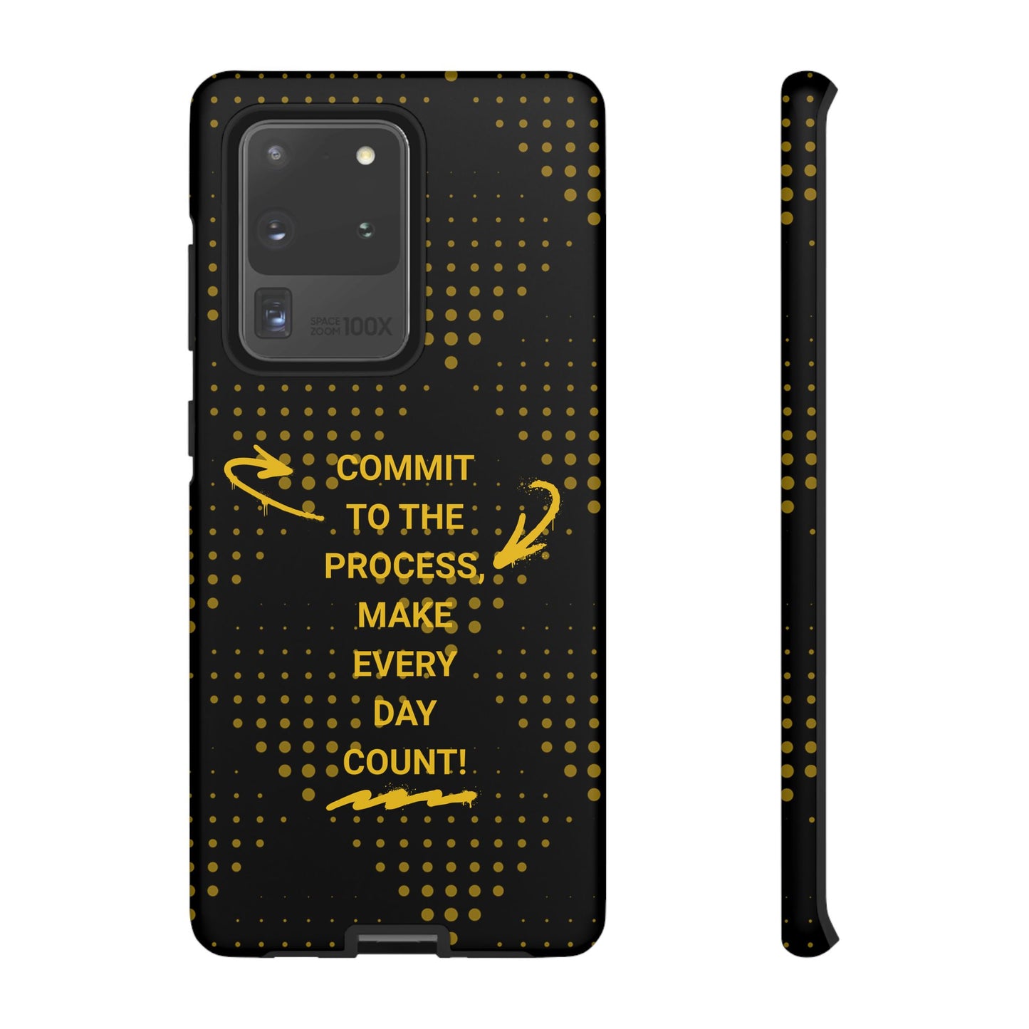 Motivational Phone Case - "Commit to the Process, Make Every Day Count!"