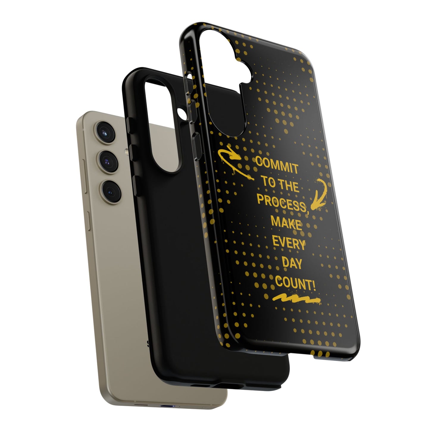 Motivational Phone Case - "Commit to the Process, Make Every Day Count!"