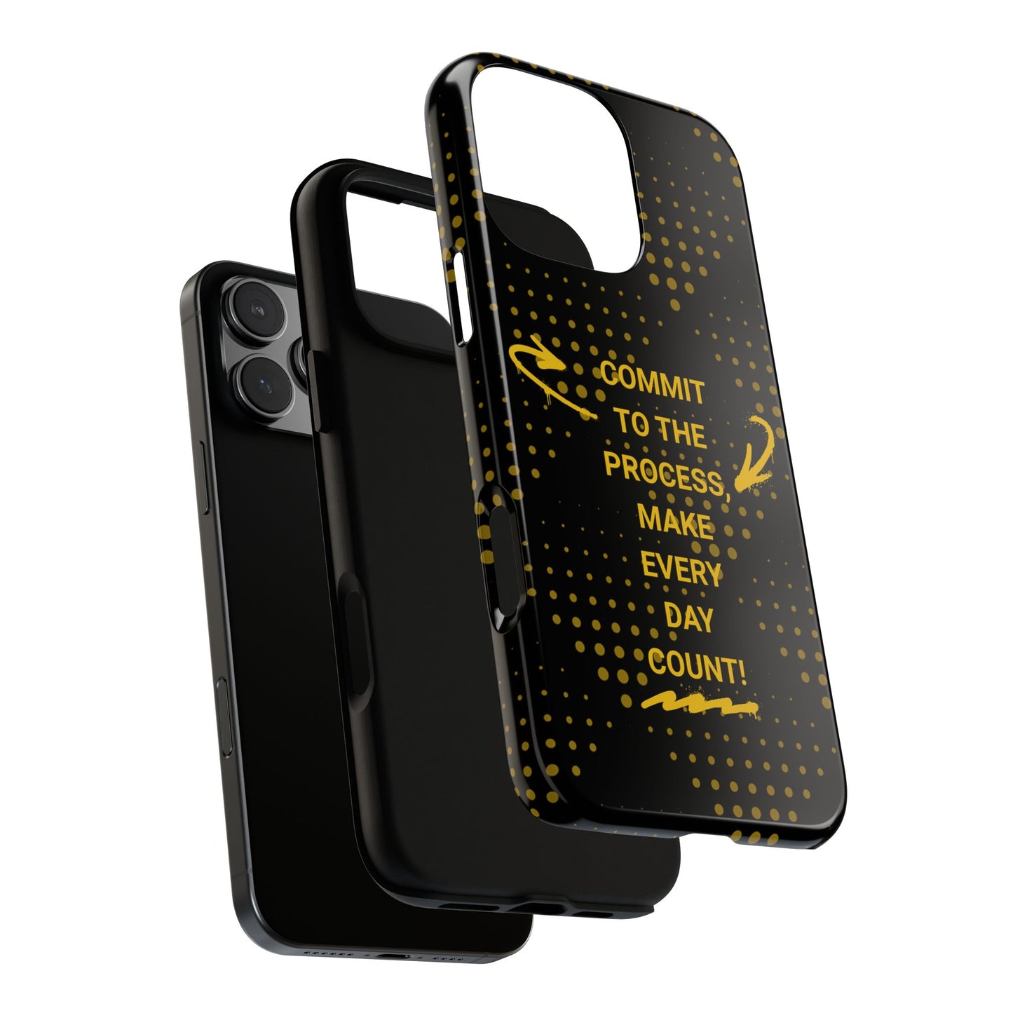 Motivational Phone Case - "Commit to the Process, Make Every Day Count!"