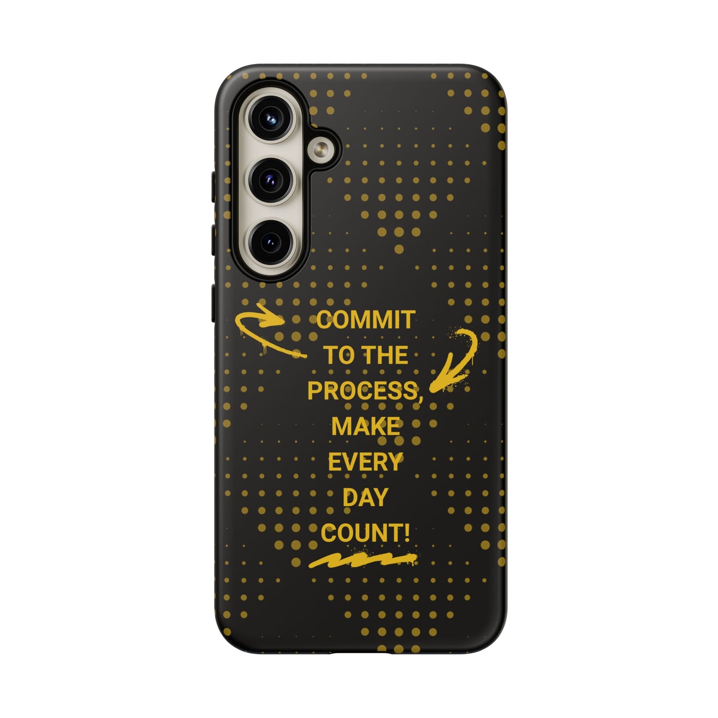 Motivational Phone Case - "Commit to the Process, Make Every Day Count!"