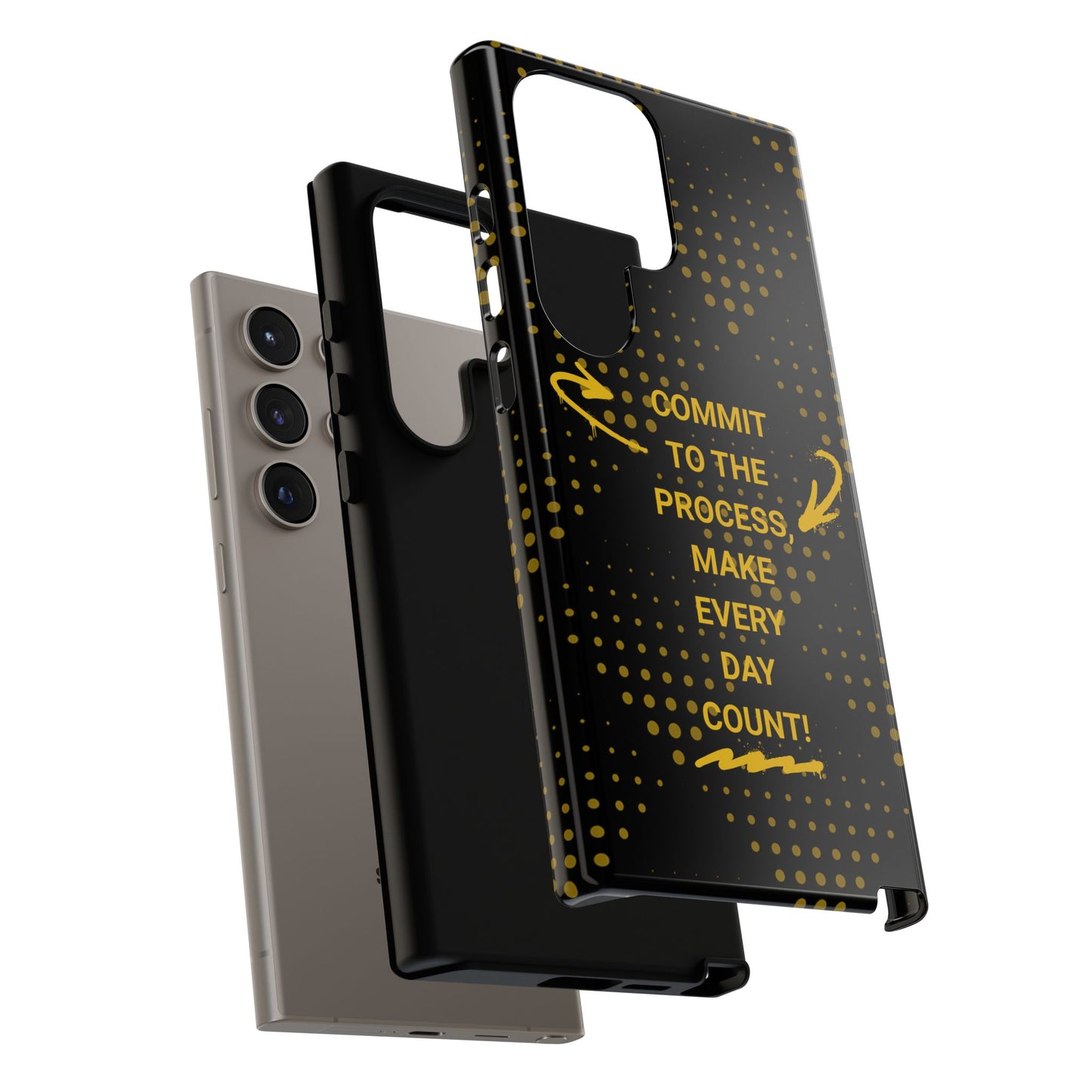 Motivational Phone Case - "Commit to the Process, Make Every Day Count!"