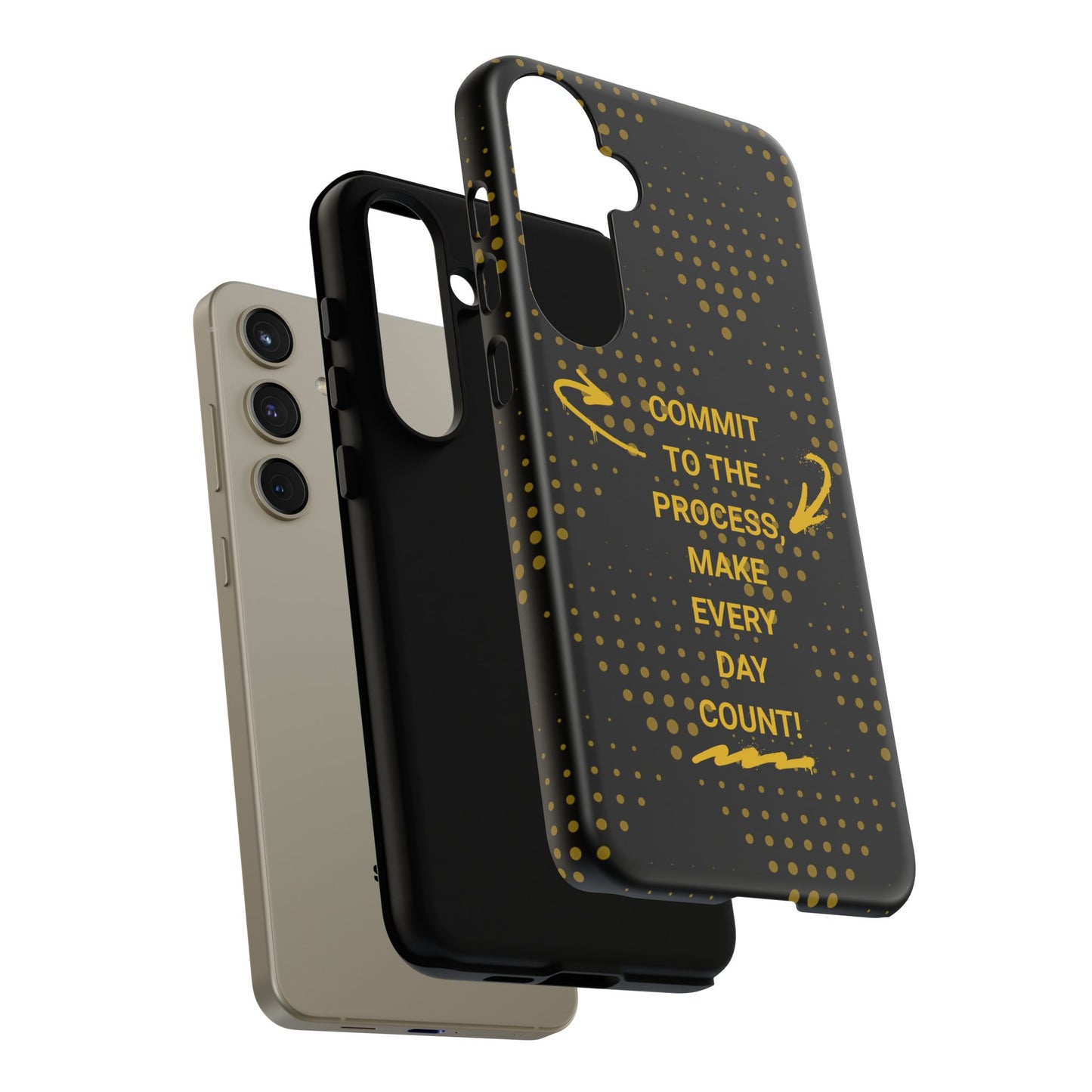 Motivational Phone Case - "Commit to the Process, Make Every Day Count!"