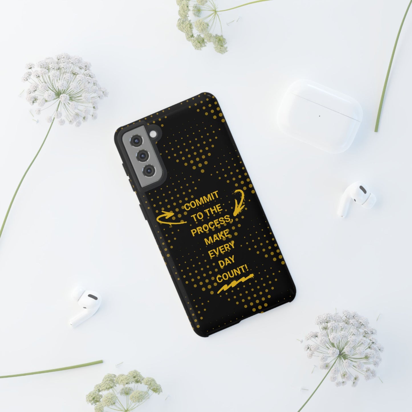 Motivational Phone Case - "Commit to the Process, Make Every Day Count!"