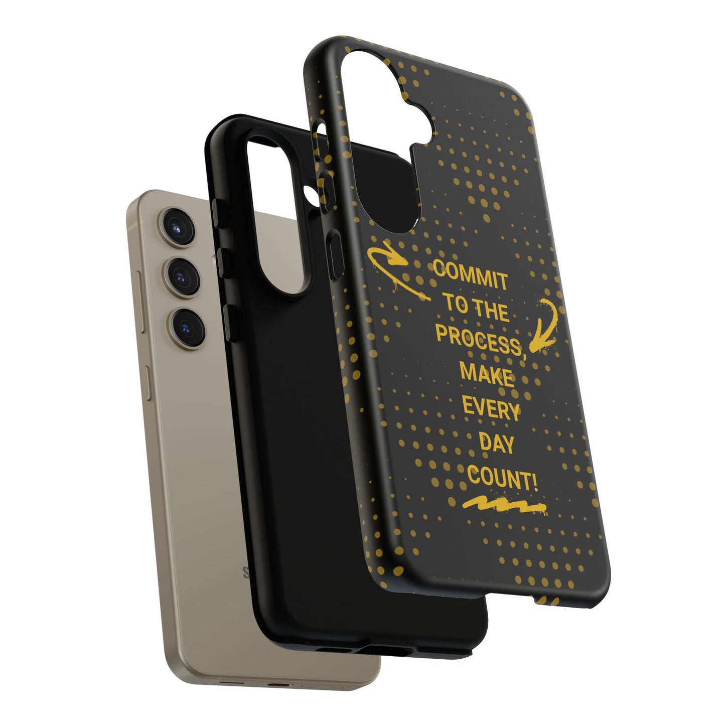 Motivational Phone Case - "Commit to the Process, Make Every Day Count!"