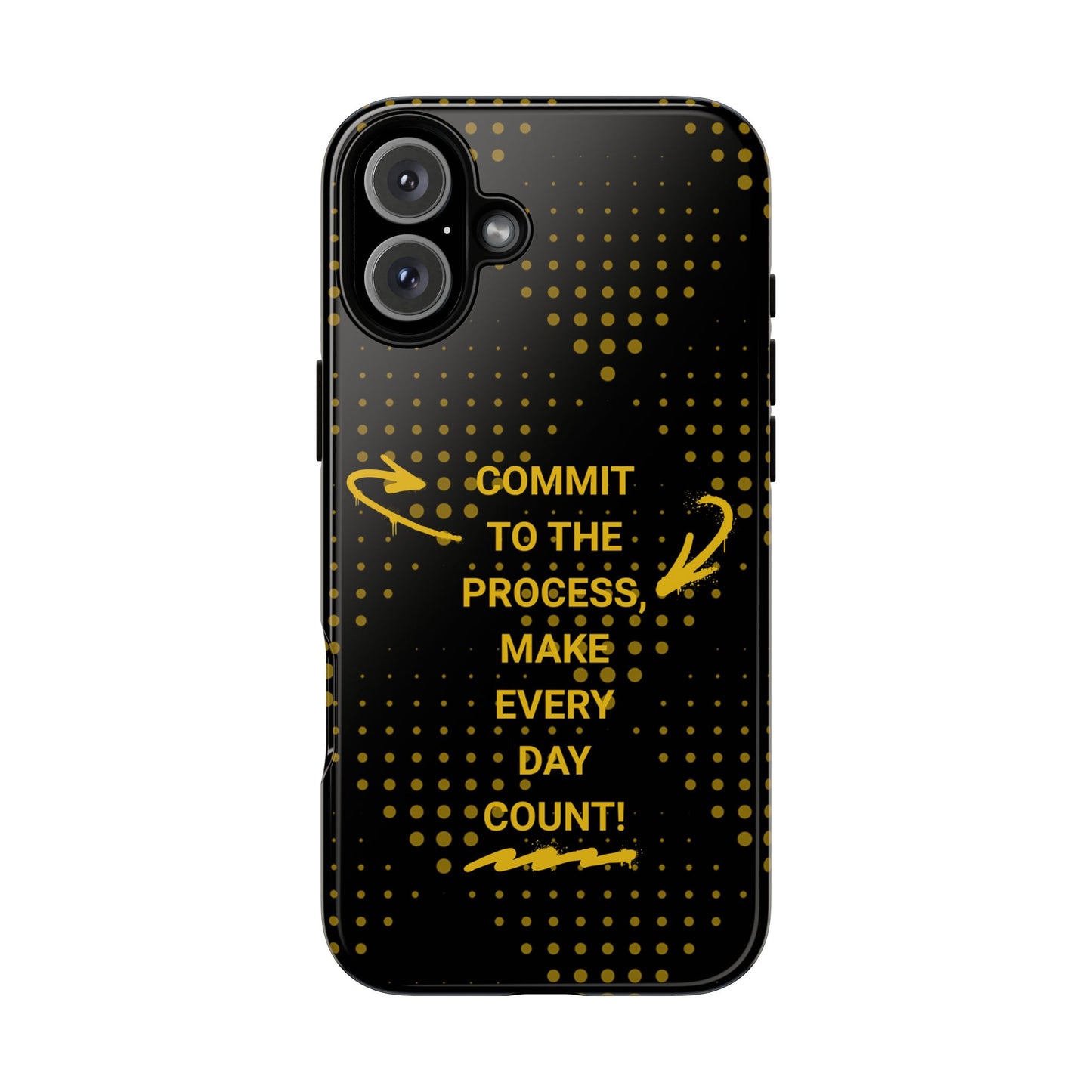 Motivational Phone Case - "Commit to the Process, Make Every Day Count!"