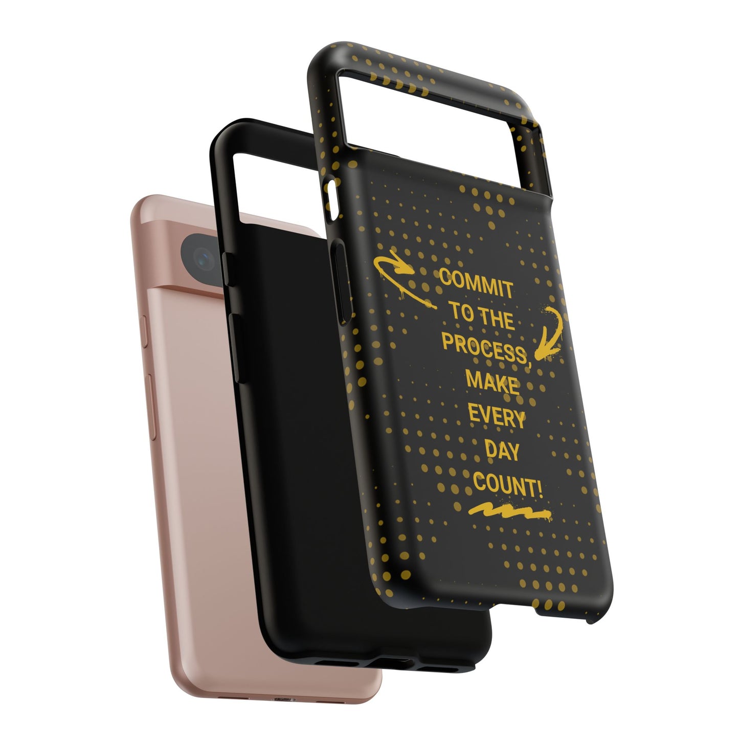 Motivational Phone Case - "Commit to the Process, Make Every Day Count!"