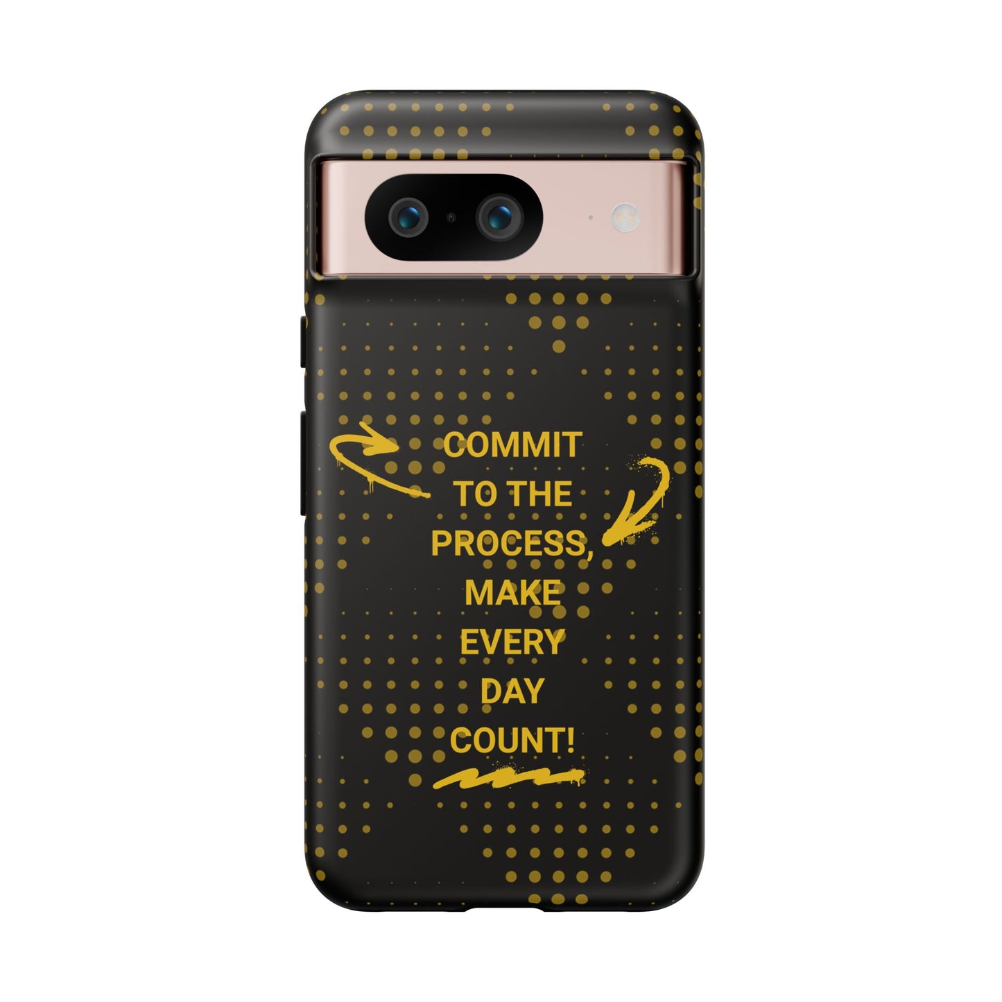 Motivational Phone Case - "Commit to the Process, Make Every Day Count!"