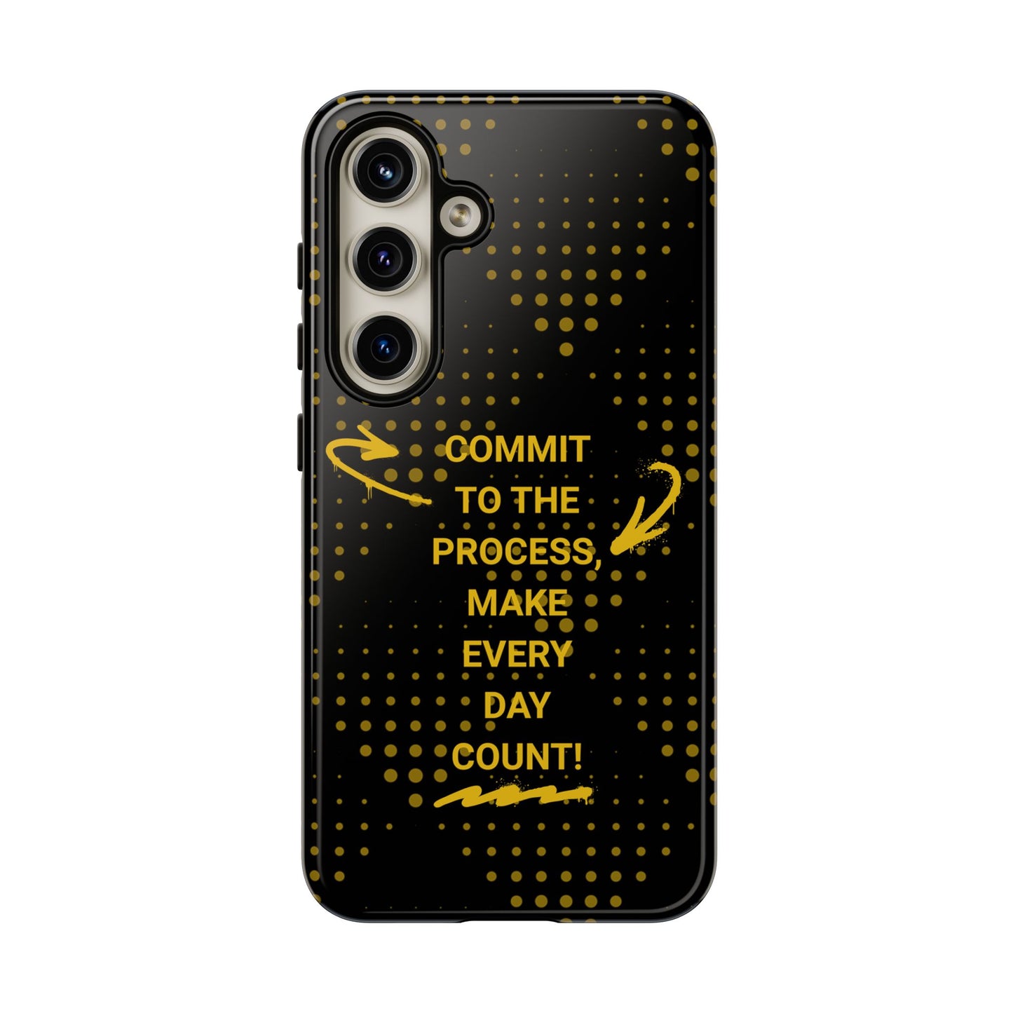 Motivational Phone Case - "Commit to the Process, Make Every Day Count!"