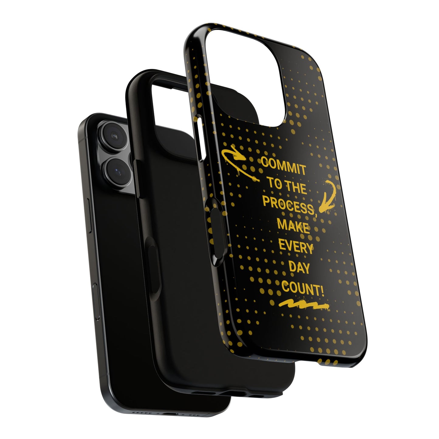 Motivational Phone Case - "Commit to the Process, Make Every Day Count!"