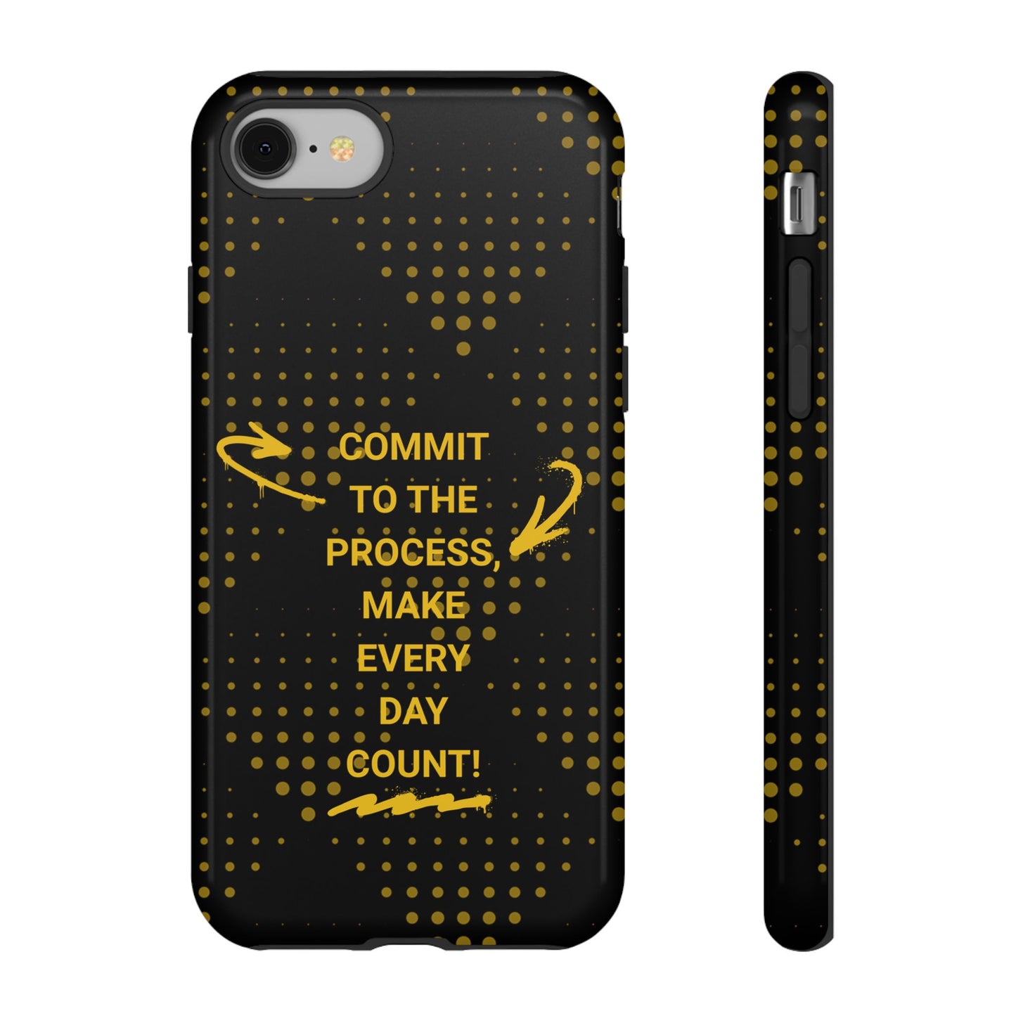 Motivational Phone Case - "Commit to the Process, Make Every Day Count!"