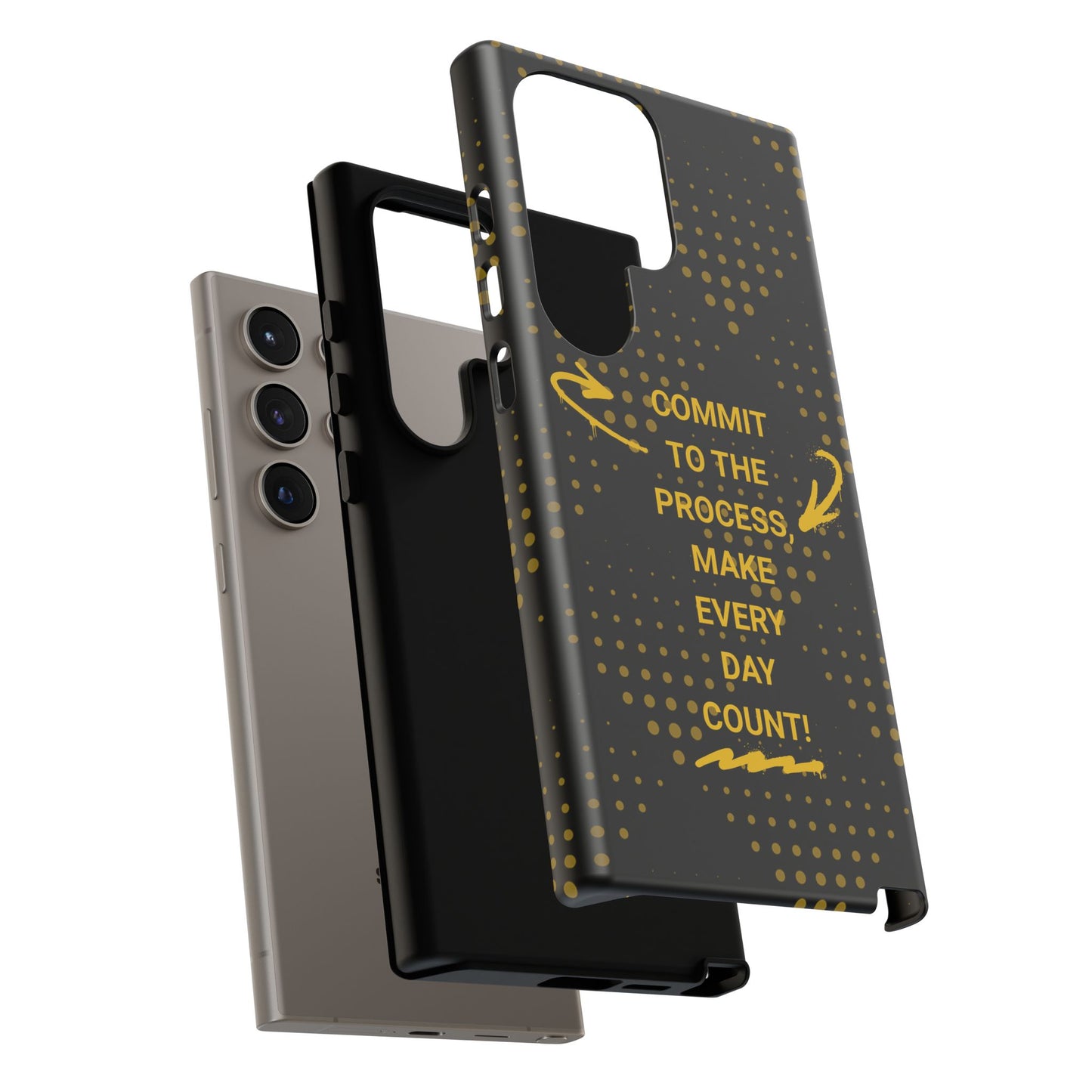 Motivational Phone Case - "Commit to the Process, Make Every Day Count!"