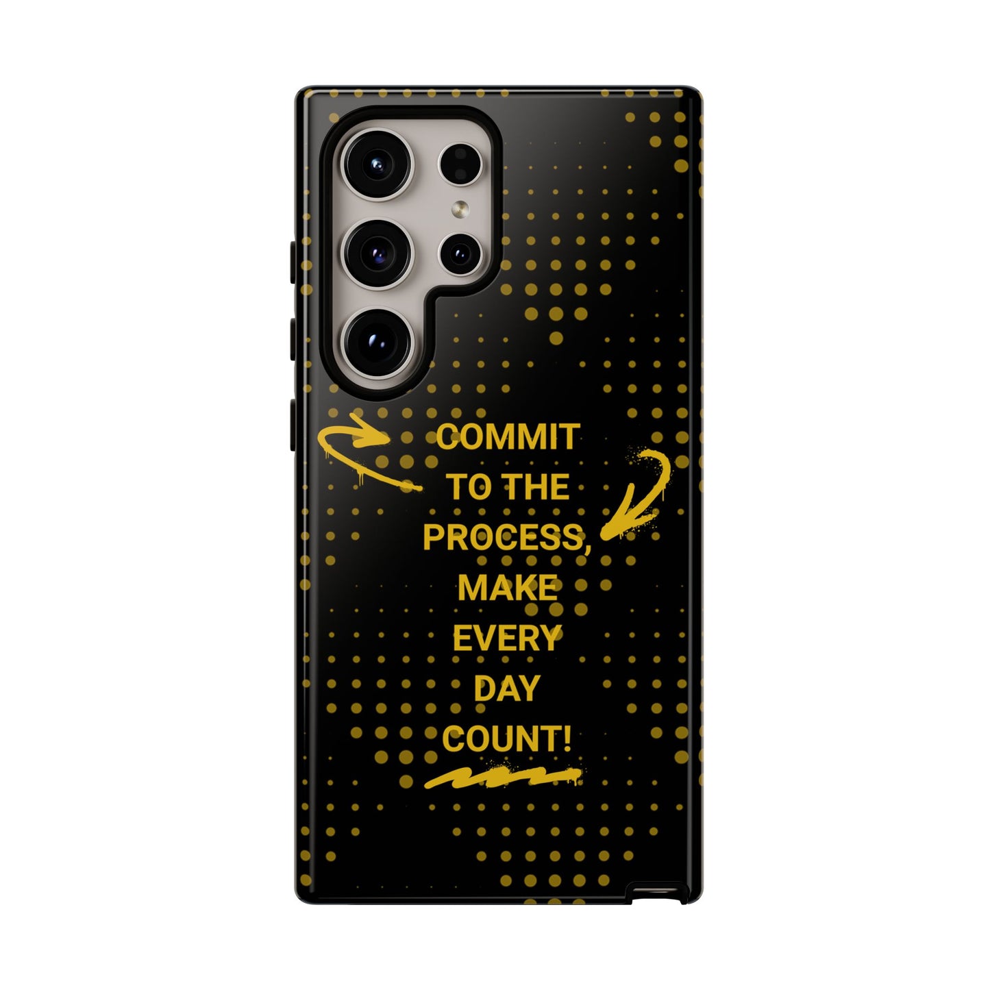 Motivational Phone Case - "Commit to the Process, Make Every Day Count!"