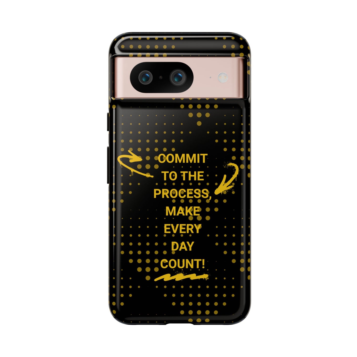 Motivational Phone Case - "Commit to the Process, Make Every Day Count!"