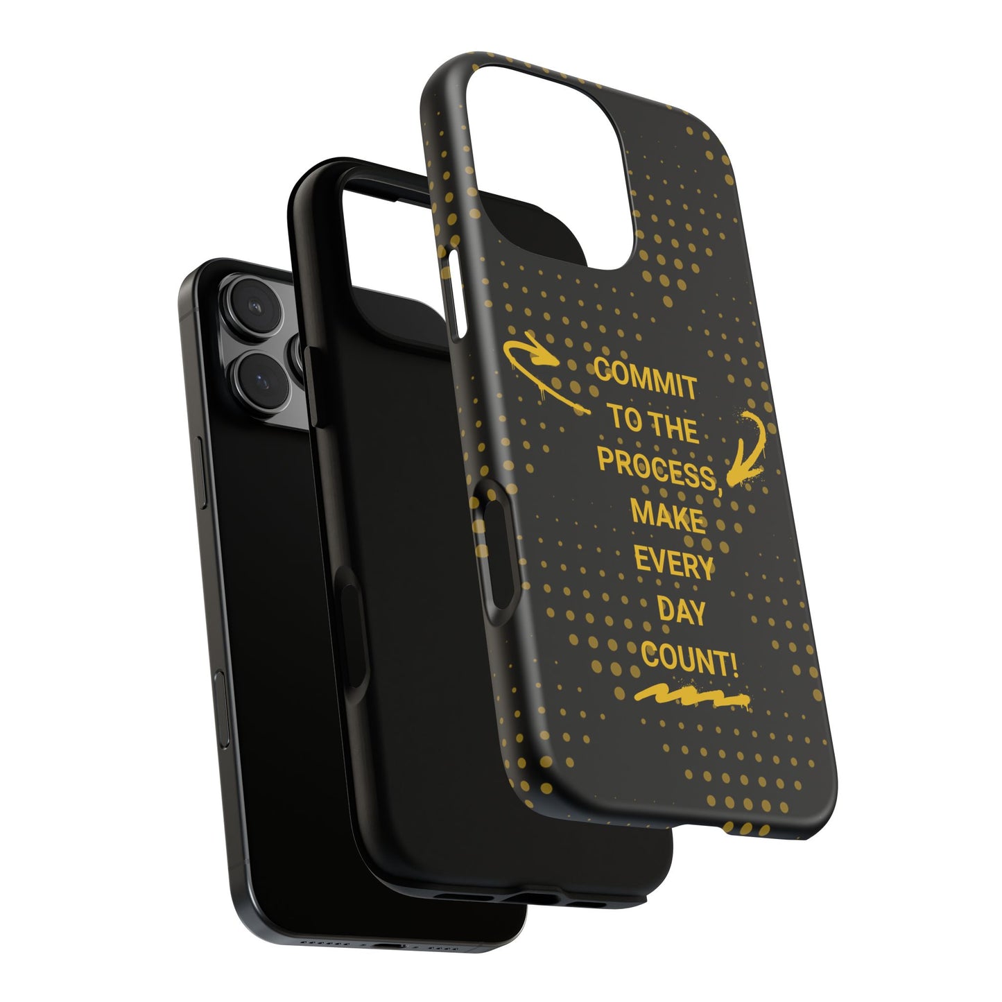 Motivational Phone Case - "Commit to the Process, Make Every Day Count!"