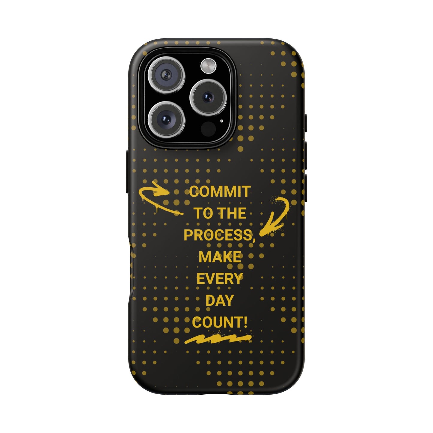 Motivational Phone Case - "Commit to the Process, Make Every Day Count!"