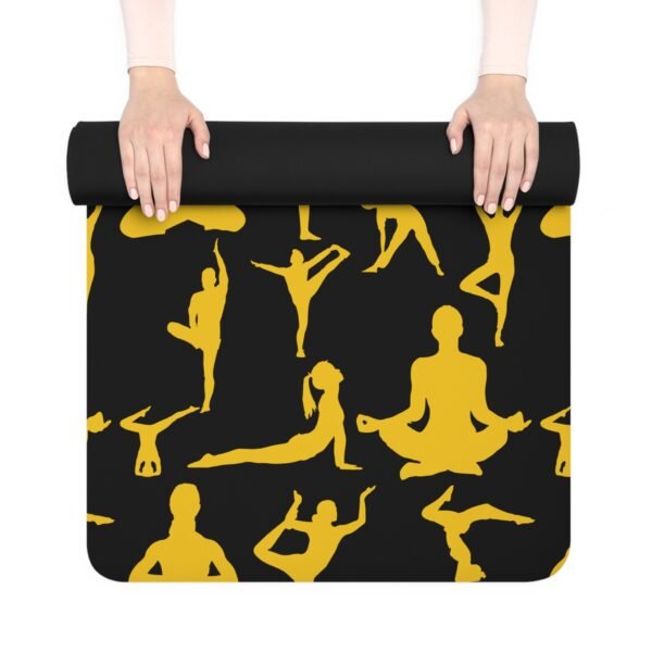 Yoga Mat with Dharmic Silhouettes - Non-Slip Rubber for Fitness and Meditation - Image 3