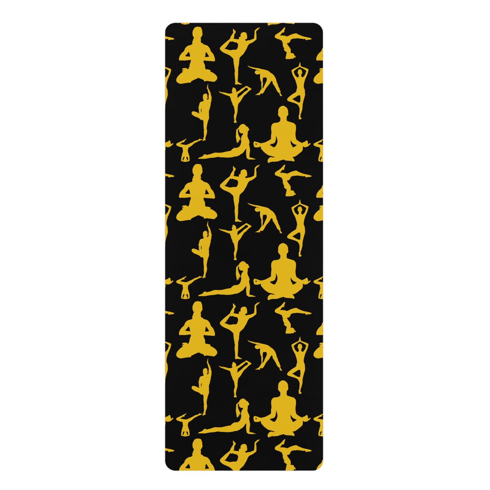 Yoga Mat with Dharmic Silhouettes – Non-Slip Rubber for Fitness and Meditation