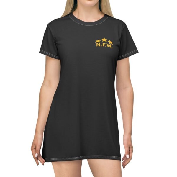 N.F.W. Graphic T-Shirt Dress - Trendy Casual Wear for Everyday Style - Image 3