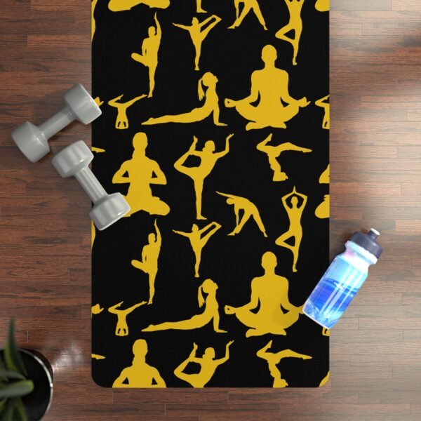 Yoga Mat with Dharmic Silhouettes - Non-Slip Rubber for Fitness and Meditation - Image 4