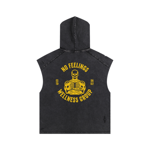 N.F.W. Stars Logo Snow Washed Boxy Hooded Tank Top - Image 2