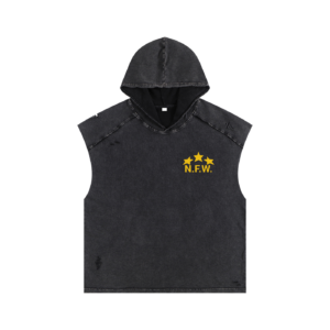 N.F.W. Stars Logo Snow Washed Boxy Hooded Tank Top