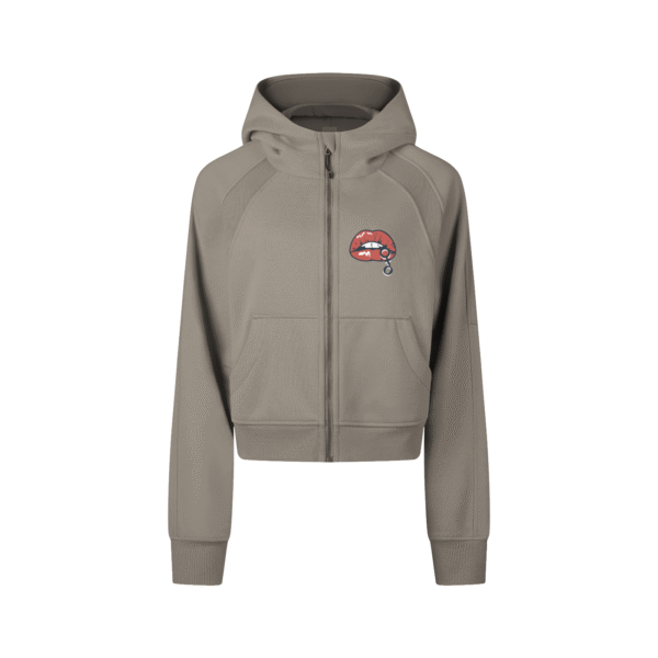 IRON CHIQUE Brand Cropped Zip-Through Hoodie - Image 5