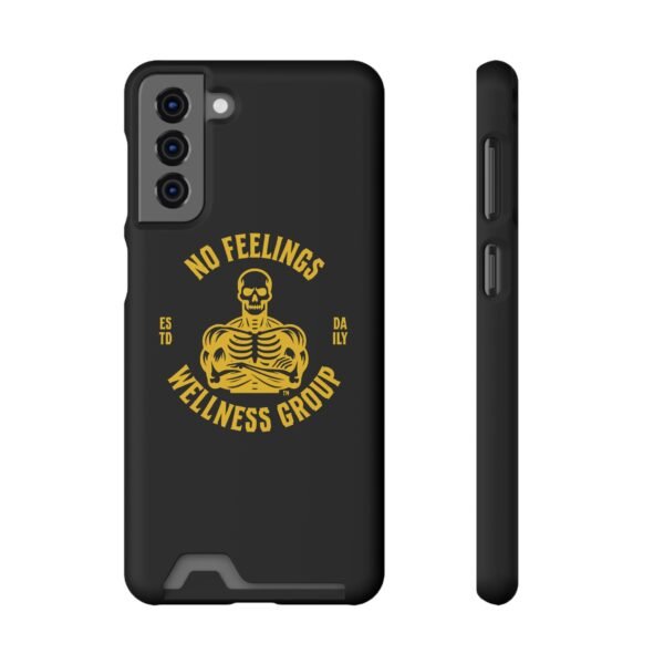 Fitness-Themed Phone Case with Card Holder - 'No Feelings Wellness Group' - Image 69