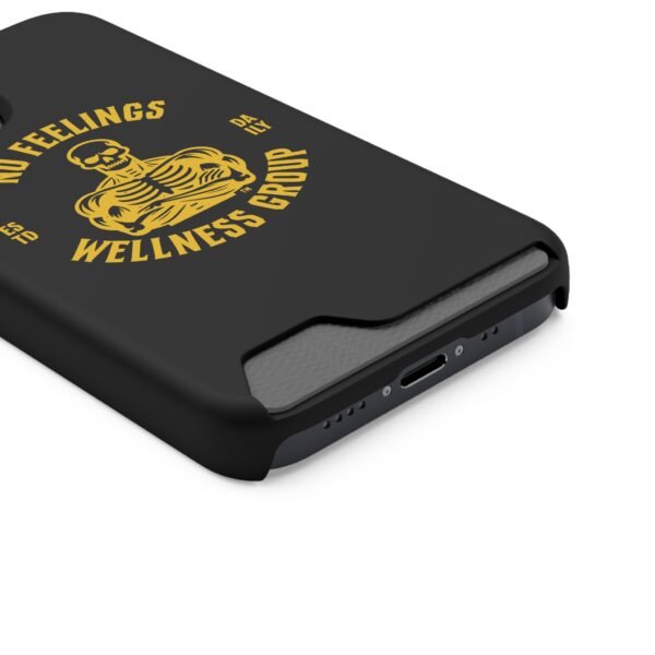 Fitness-Themed Phone Case with Card Holder - 'No Feelings Wellness Group' - Image 118