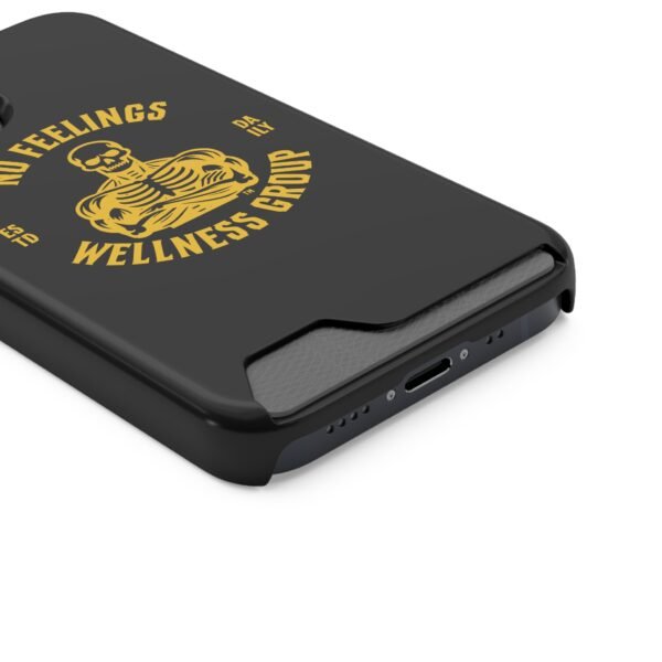 Fitness-Themed Phone Case with Card Holder - 'No Feelings Wellness Group' - Image 34