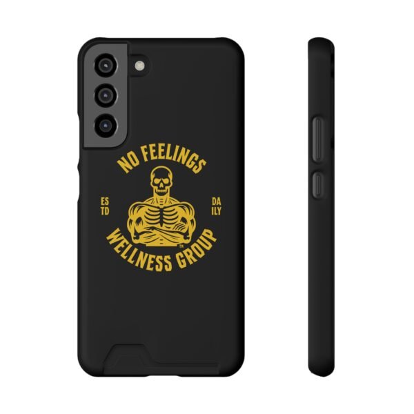 Fitness-Themed Phone Case with Card Holder - 'No Feelings Wellness Group' - Image 13