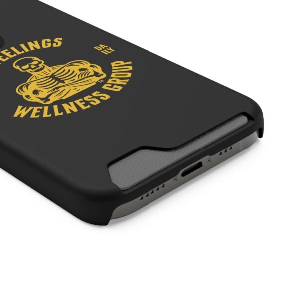 Fitness-Themed Phone Case with Card Holder - 'No Feelings Wellness Group' - Image 46