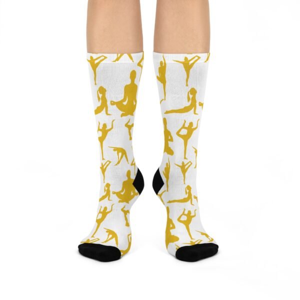Mindful Movement Cushioned Crew Socks - Yoga and Relaxation Design