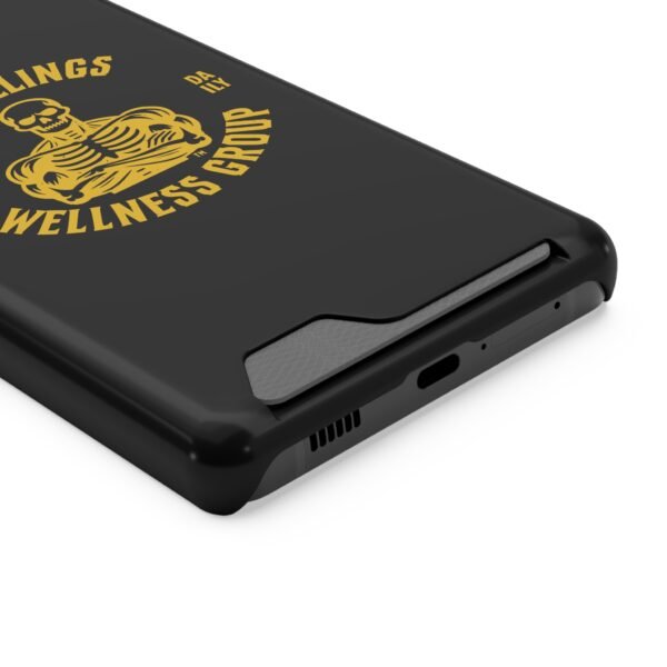 Fitness-Themed Phone Case with Card Holder - 'No Feelings Wellness Group' - Image 74
