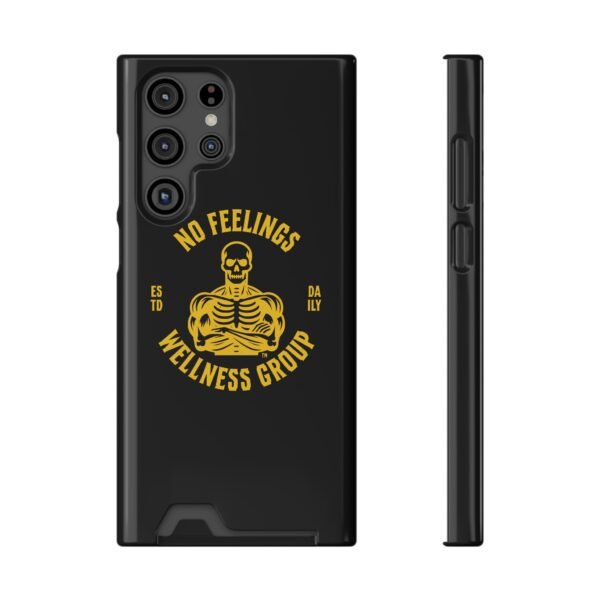 Fitness-Themed Phone Case with Card Holder - 'No Feelings Wellness Group' - Image 17