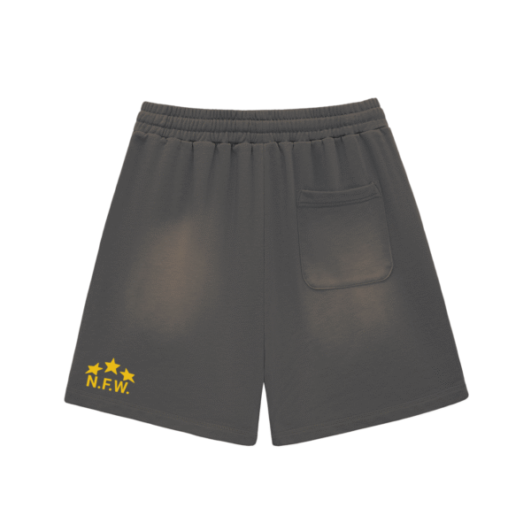 N.F.W. Sun Fade Raw Edge Cotton Shorts - Image 4
