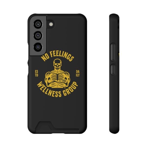 Fitness-Themed Phone Case with Card Holder - 'No Feelings Wellness Group' - Image 85