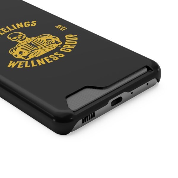 Fitness-Themed Phone Case with Card Holder - 'No Feelings Wellness Group' - Image 58