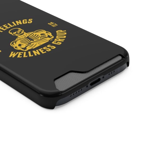Fitness-Themed Phone Case with Card Holder - 'No Feelings Wellness Group' - Image 26