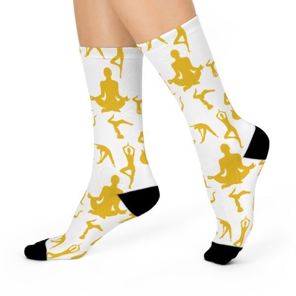 Mindful Movement Cushioned Crew Socks - Yoga and Relaxation Design - Image 2