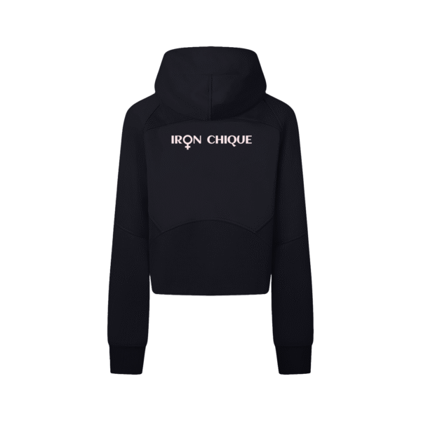 IRON CHIQUE Brand Cropped Zip-Through Hoodie - Image 2