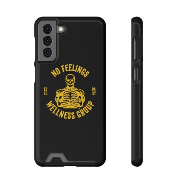 Fitness-Themed Phone Case with Card Holder - 'No Feelings Wellness Group' - Image 65