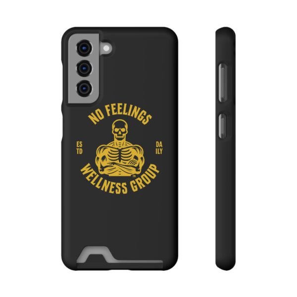 Fitness-Themed Phone Case with Card Holder - 'No Feelings Wellness Group' - Image 61
