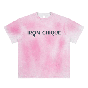 IRON CHIQUE Logo Sun Fade Hand-Painted T-Shirt