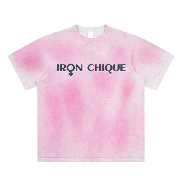 IRON CHIQUE Logo Sun Fade Hand-Painted T-Shirt