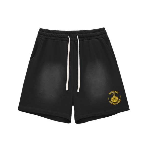 N.F.W. Sun Fade Raw Edge Cotton Shorts - Image 2